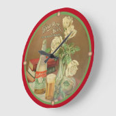 Weißer Rosenbier Große Wanduhr (Winkel)