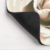 Weißer Rosendruck Mousepad (Ecke)