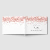 Weißer Rosengoldname der Geburtstagspartei Gästebuch (Voll)