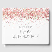 Weißer Rosengoldname der Geburtstagspartei Gästebuch (Vorderseite)