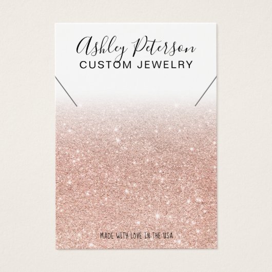 Weißer Rosengolf Glitzer Chic Halskette Display (Vorderseite)