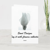 Weißer Rosenknospe ... Dankeskarte (Rückseite)