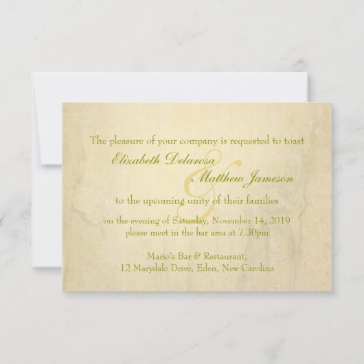 Weißer Rosenknospe Hochzeitsessen Probe einladen Einladung (Rückseite)