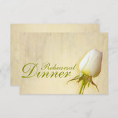 Weißer Rosenknospe Hochzeitsessen Probe einladen Einladung (Vorne/Hinten)