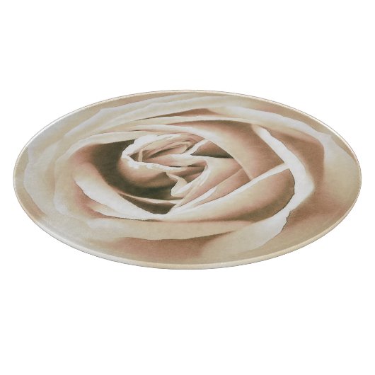 Weißer Rosenprint Schneidebrett (Ecke)