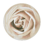 Weißer Rosenprint Schneidebrett (Vorderseite)