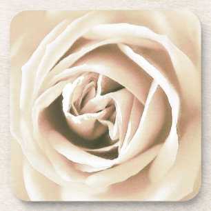 Weißer Rosenprint Untersetzer
