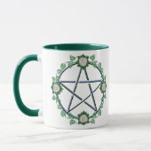 Weißer RosePentagram Wicca Pentagramm-Heide Tasse (Links)