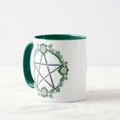 Weißer RosePentagram Wicca Pentagramm-Heide Tasse (Vorderseite Links)