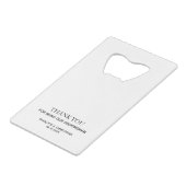 Weißer, rostfreier Flaschenöffner (Rückseite Schrägansicht)