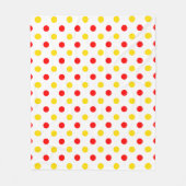 Weißer Rot Gelber Punkte-Design Fleecedecke (Vorderseite)