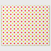 Weißer Rot Gelber Punkte-Design  Geschenkpapier (Flach)