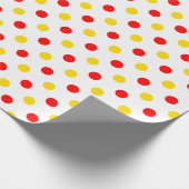 Weißer Rot Gelber Punkte-Design  Geschenkpapier (Ecke)