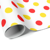 Weißer Rot Gelber Punkte-Design  Geschenkpapier (Rolleneckpunkt)