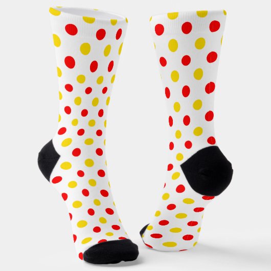 Weißer Rot Gelber Punkte-Design  Socken (Gewinkelt)