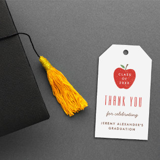 Weißer Roter Apfel Geschenkanhänger für die Abschl