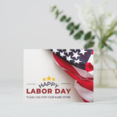 Weißer roter Arbeitstag Postkarte (Stehend Vorderseite)