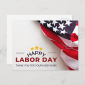 Weißer roter Arbeitstag Postkarte (Vorne/Hinten)