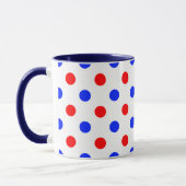 Weißer Roter Blauer Punkte-Design Tasse (Links)