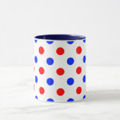 Weißer Roter Blauer Punkte-Design Tasse (Zentrum)