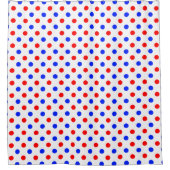 Weißer Roter Blauer Tupfen-Design  Duschvorhang (Vorderseite)