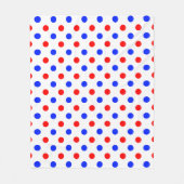 Weißer Roter Blauer Tupfen-Design Fleecedecke (Vorderseite)