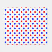 Weißer Roter Blauer Tupfen-Design Fleecedecke (Vorderseite (Horizontal))