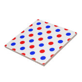 Weißer Roter Blauer Tupfen-Design Fliese (Seite)