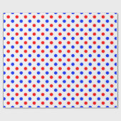 Weißer Roter Blauer Tupfen-Design  Geschenkpapier (Flach)