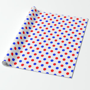 Weißer Roter Blauer Tupfen-Design  Geschenkpapier