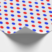 Weißer Roter Blauer Tupfen-Design  Geschenkpapier (Ecke)