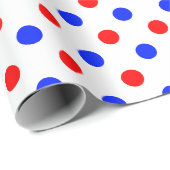 Weißer Roter Blauer Tupfen-Design  Geschenkpapier (Rolleneckpunkt)