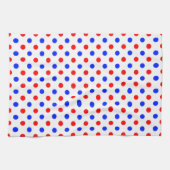 Weißer Roter Blauer Tupfen-Design Geschirrtuch (Horizontal)