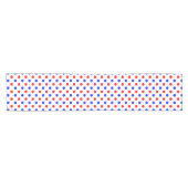 Weißer Roter Blauer Tupfen-Design Kurzer Tischläufer (Horizontal)