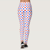 Weißer Roter Blauer Tupfen-Design Leggings (Rückseite)