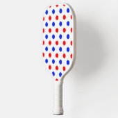 Weißer Roter Blauer Tupfen-Design Pickleball Schläger (Links)