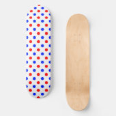Weißer Roter Blauer Tupfen-Design  Skateboard (Vorderseite)