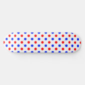 Weißer Roter Blauer Tupfen-Design  Skateboard (Horizontal)