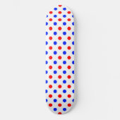 Weißer Roter Blauer Tupfen-Design  Skateboard (Vorderseite)