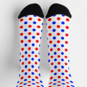 Weißer Roter Blauer Tupfen-Design  Socken (Oben)
