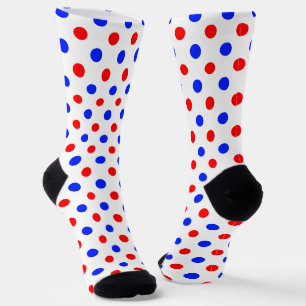 Weißer Roter Blauer Tupfen-Design  Socken