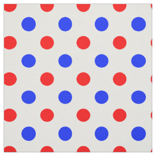 Weißer Roter Blauer Tupfen-Design  Stoff