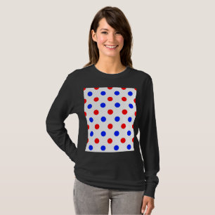 Weißer Roter Blauer Tupfen-Design  T-Shirt