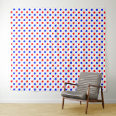Weißer Roter Blauer Tupfen-Design Wandteppich (Beispiel (Horizontal))