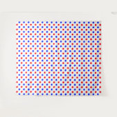 Weißer Roter Blauer Tupfen-Design Wandteppich (Vorderseite (Horizontal))