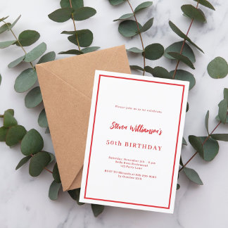 Weißer Roter Geburtstag Einladung