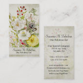 Weißer roter gelber Blumen-Blumenstrauß Visitenkarte (Vorne/Hinten)