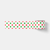 Weißer Roter Grüner Polka-Punkte-Design Satinband (Vorderseite)