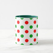 Weißer Roter Grüner Polka-Punkte-Design  Tasse (Zentrum)