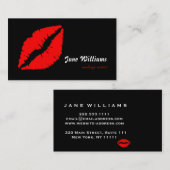 Weißer roter LippenMaskenbildner Visitenkarte (Vorne/Hinten)